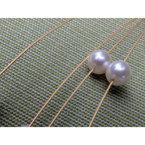 Vintage Nolan Miller Pearl Necklace, Layered Strand Necklace - Picture 3 of 8